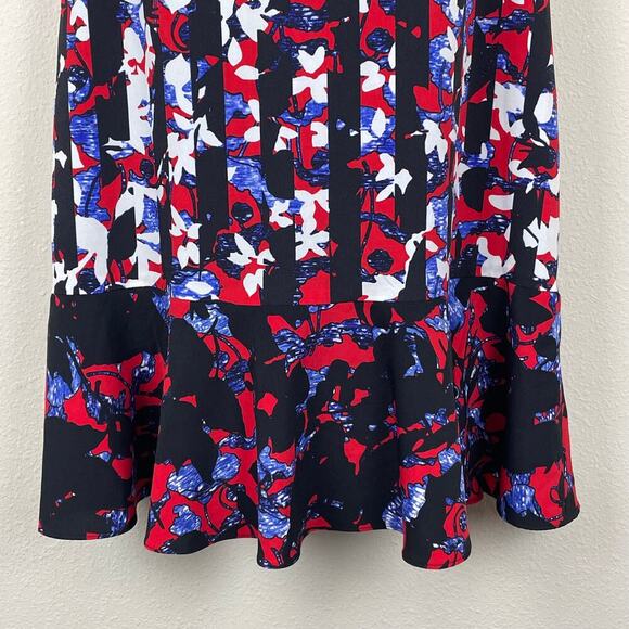 Peter Pilotto for Target Floral‎ Geometric Sleeveless Dress Flounce Hem Size M - Picture 3 of 8
